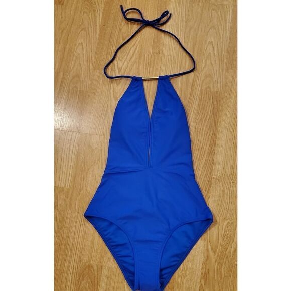 Ted Baker Pikaa Halter Swimsuit Bright Blue. - Picture 4 of 14